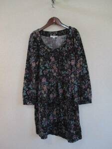 KLEINPLUS purple floral print long sleeve dress (USED)90816②)