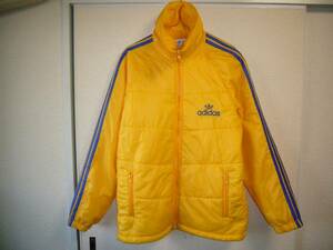アディダス　80’ｓビンテージ中綿ジャケット黄色×青　Oサイズ