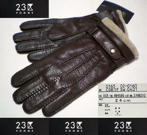 23 district HOMME# deer leather × sheep leather # leather glove # new goods # tea #24.#8H