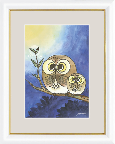 New Happy Owl Please Feng Shui Fortune Good Luck Painting Print, hobby, sports, Practical, fortune telling, feng shui
