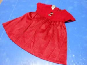 ∮479 90cm Disney store velour dress red 