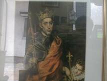 グレコ　フランス王聖ルイと小姓　印刷画　ガラス額 38.5x29cm_画像2
