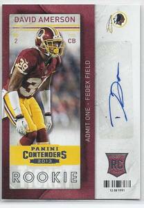 2013 Panini Contenders David Amerson Auto RC