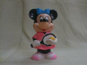 2. old Mitsubishi Bank tennis look Minnie Mouse 12cm sofvi savings box 
