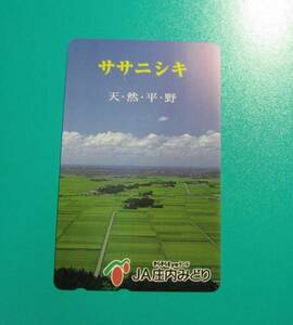 ●JA庄内みどり　ササニシキ　天・然・平・野　テレカ　５０度数★送料６３円