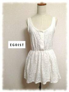 1204[EGOIST Egoist ] white * no sleeve * race * tunic 