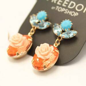  new goods TOPSHOP Gothic and Lolita . series antique style rose Stone earrings 