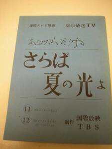 wc071磯野洋子『さらば夏の光よ1976』TV台本11.12