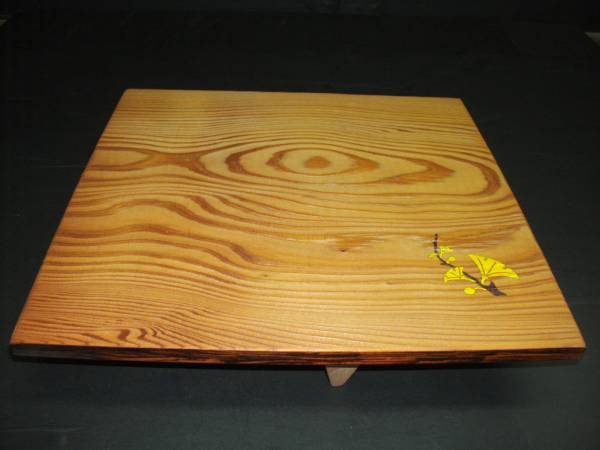 Akita cedar polyurethane finish branch ginkgo decorative stand, handmade works, interior, miscellaneous goods, others