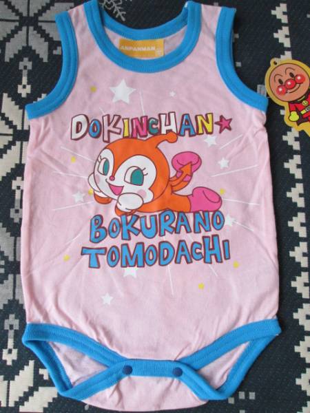 ○新品♪ドキンちゃんノースリーブロンパピンク７０ｃｍ○