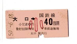 ☆硬券/国鉄線/新横浜⇒40円小人/S506.18 1279