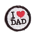 ◆新品◆即決価格◆I LOVE DAD ◆円◆小◆ワッペン◆アイロン接着◆アップリケ◆エンブレム◆パッチ◆PATCH◆入学グッズ◆入園グッズ◆