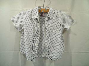 #DADDY OH DADDY# navy blue color dot short sleeves blouse white 90