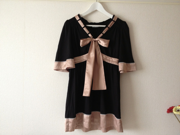 TO BE CHIC☆サテンリボン チュニックドレス☆サイズフリー