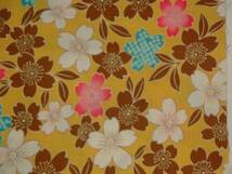 木綿の半衿、四色の桜、黄_画像2