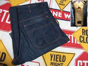 * dark blue condition. 1 pcs *Made in USA made America made Vintage indigo Denim painter's pants work pants 60s60 period Wrangler blue bell series row M rank 