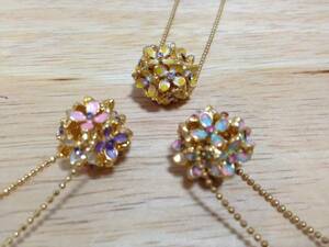 ■新品■mimis 春色のお花ぎっしりネックレス　イエロー