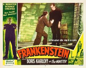 1931年フランケンシュタイン　ボリス・カーロフ　Boris Karloff　ロビーカード2枚付き