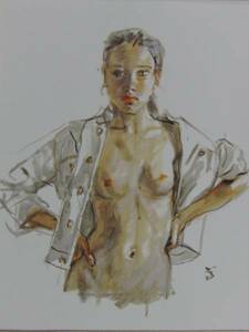 Art hand Auction Shogo Takatsuka, Hermosa mujer pintando, De obras raras de colección de arte., B33 con alfombrilla de marco nueva, cuadro, pintura al óleo, retrato