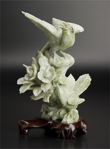 玉雕鳥像 中国 古美術