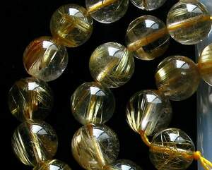  nature light photographing * natural stone & Gold rutile ^ circle sphere!10mm! 1 pcs!!!!!!!!