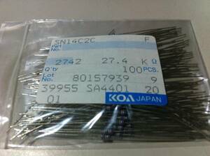KOA SN14C2C 1/4w　27.4KΩ F ±1％ 100本1袋 (8)