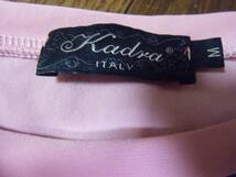 ☆Kadra Italy コサージュ付き長袖カットソー　ライトピンクXブラウン　個性的 美品☆_画像2