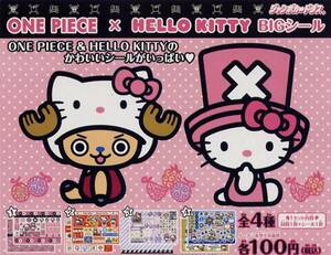 ☆送料無料☆JカードダスONE PIECE×HELLO KITTY BIGシール全4種チョッパー