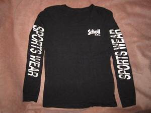 超レア！USA製 Schott ショット デカロゴ ロンT 黒 M 長袖Tシャツ