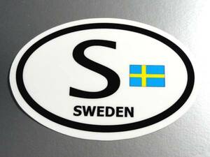 Z0D2●ビークルID/スウェーデン ステッカー Sサイズ6.5x9cm●オリジナル 屋外耐候 耐水 防水 シール Sweden 国旗 北欧 ボルボ グッズ EU