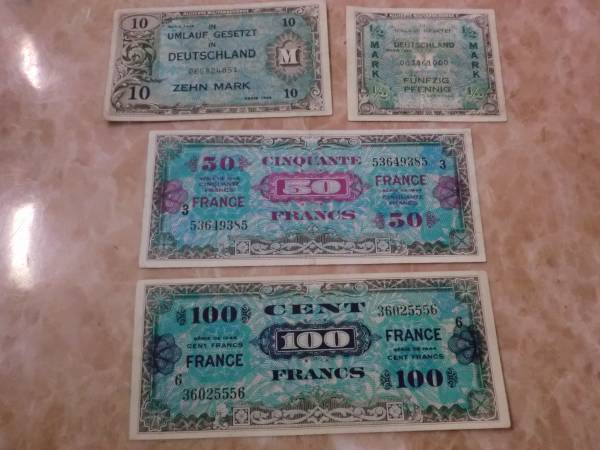 未使用 1944年 フランス 軍票 France 10フラン francs 紙幣 Yahoo!オークション -「フランス 10フラン」(紙幣) (貨幣)の落札