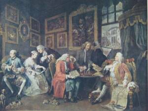 Art hand Auction Modern Marriage/William Hogarth From a super rare 100 year old art book, painting, oil painting, portrait