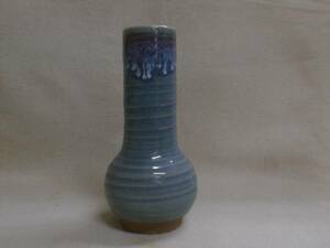  katsura tree mountain kiln ... cobalt purple .18.5x8.5cm line ceramics made decoration vase 