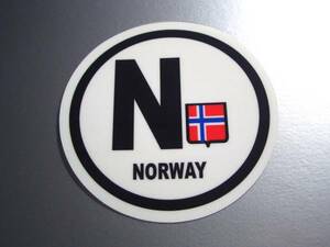 Z0E●ビークルID/ノルウェー国識別ステッカー 7.5cmサイズ●国旗_車やスーツケースに ヨーロッパ 北欧 EU