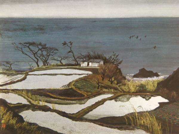 稗田一穂、『帰り路』、希少画集画、状態良好、新品高級額装付 稗田一穂、『帰り路』、希少画集画、状態良好、新品高級額装付