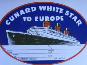 ▽▼58304▼▽＜LE*トラベルステッカー＞GOLDEN TRANSPORT*CUNARD WHITE STAR TO EURPOE