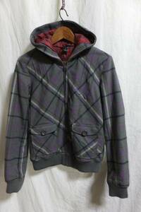 ** free shipping **VOLCOM* cotton inside hood blouson *M* check pattern *z20