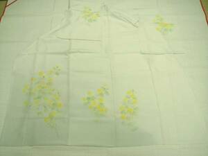Art hand Auction ◆Seika Chirimen lourd [Chrysanthème d'hiver] Sous-vêtement ombré de plumes peint à la main ◆Bleu-gris clair◆, Kimono femme, kimono, Sous-vêtement long, Non adapté