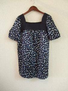 HERENCIA silk . navy pattern tunic (USED)90212