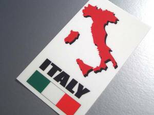 M1# Italy MAP design sticker 2 pieces set S size #Italy national flag map outdoors weather resistant water-proof seal Europe suitcase etc. * EU(1)