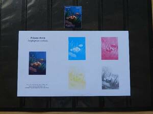 # France stamp 2011 year tropical fish single one-side stamp + color proof set 