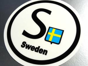 Z0E* vehicle ID/ Sweden country identification sticker *Sweden Flag decal national flag Northern Europe Europe round shape circle shape _ EU