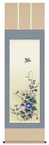 Hanging scroll Morning glory Mogi Soun 150cm Hanging scroll New Summer painting Tea ceremony, Artwork, book, hanging scroll
