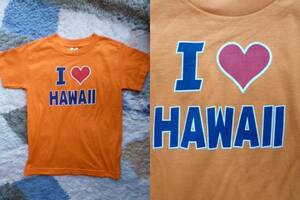 ハワイ好き必見！Iラブ　HAWAII 　オレンジ色　Tシャツ　Mサイズ　I LOVE HAWAII　