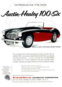 ◆1957年の自動車広告　オースチンヒーレー100　AUSTIN HEALEY