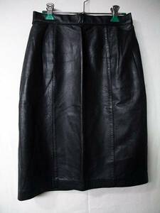 * cow leather leather skirt * black *