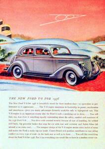 ◆1936年の自動車広告　フォード　V8　Ford