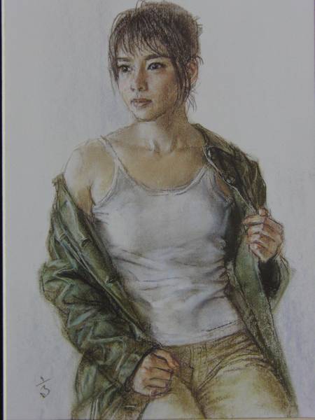 Shogo Takatsuka, Portrait of a beautiful woman, From a rare art book, New frame with mat b38, Painting, Oil painting, Portraits