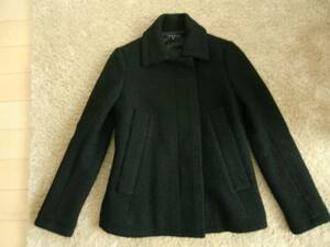  theory with cotton coat black tweed size 2