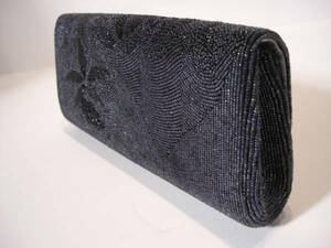 ## black beads stylish pouch high class goods 24x12cm rank ##